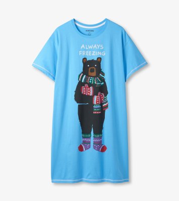 Little Blue House by Hatley Always Freezing Cotton Sleepshirt in Bonnie Blue