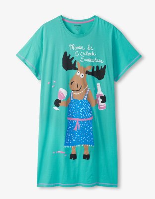 Little Blue House by Hatley Moose Be 5 O'Clock Somewhere Cotton Sleepshirt in Teal