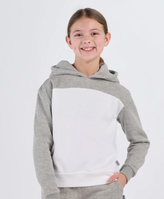 Boxercraft Kids Oxford Heather/White Colorblocked Hoodie