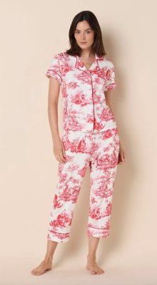 The Cat's Pajamas Women's Idle Hours Pima Knit Cotton Capri Pajama Set