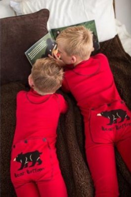 Lazy One Kids Unisex Red Bear Bottom FlapJack