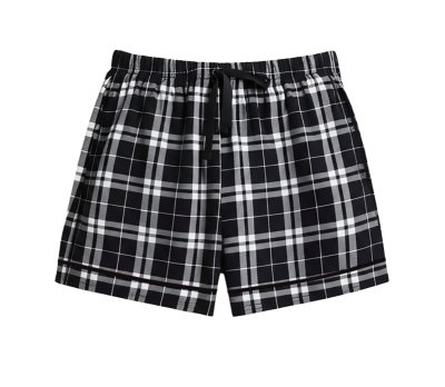 Boxercraft Kids Black/White Poly Flannel Plaid Lounge Shorts