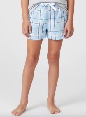 Boxercraft Kids Carnegie Sky Poly Flannel Plaid Lounge Shorts