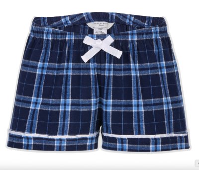 Boxercraft Youth Navy/Colmbia Poly Flannel Plaid Flannel Lounge Shorts