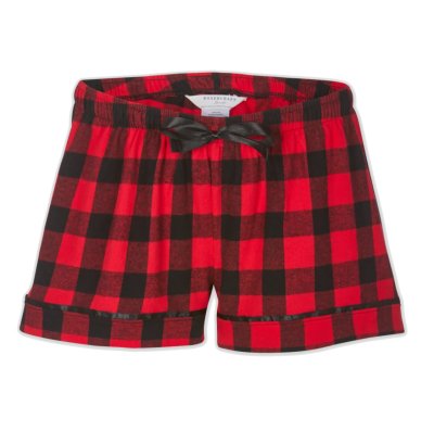 Boxercraft Kids Red/Black Buffalo Poly Flannel Plaid Lounge Shorts