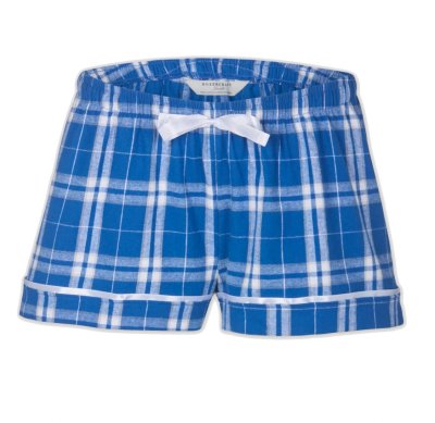 Boxercraft Kids Royal/Silver Poly Flannel Plaid Lounge Shorts