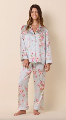 The Cat's Pajamas Women's Morning in Kyoto Silk Classic Pajama Set