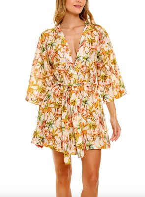 The Lazy Poet Women's Lola Pegasus Linen Kimono Robe