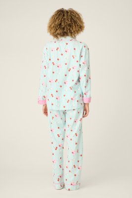PJ Salvage Ma Cherie Classic Flannel Pajama Set in Light Mint