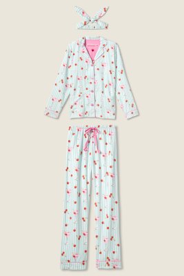 PJ Salvage Ma Cherie Classic Flannel Pajama Set in Light Mint