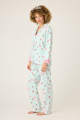PJ Salvage Ma Cherie Classic Flannel Pajama Set in Light Mint