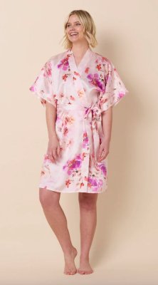 The Cat's Pajamas Women's Morning In Savannah Silk Kimono Robe
