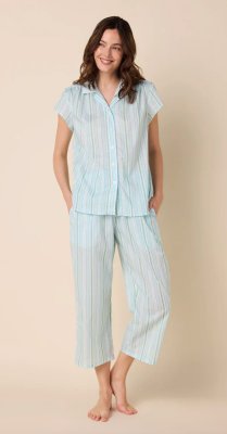 The Cat's Pajamas Women's Nantucket Voile Cotton Capri Pajama Set