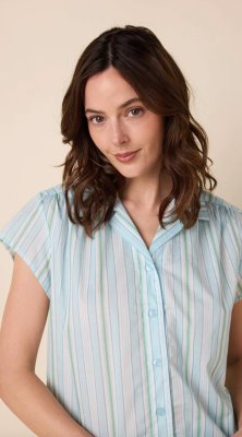 The Cat's Pajamas Women's Nantucket Voile Cotton Capri Pajama Set