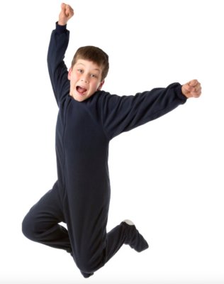 Big Feet Pajamas Kids Navy Fleece One Piece Footy