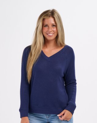 Boxercraft Women's Cuddle V-Neck Lounge Top in Navy Heather