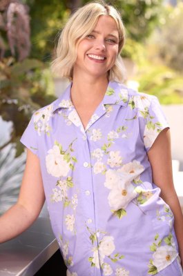 The Cat's Pajamas Women's Orla Lavender Luxe Pima Cotton Capri Pajama Set