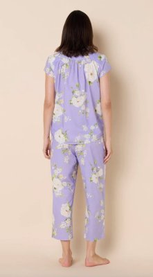 The Cat's Pajamas Women's Orla Lavender Luxe Pima Cotton Capri Pajama Set