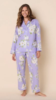 The Cat's Pajamas Women's Orla Luxe Pima Cotton Classic Pajama Set in Lavender