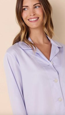 The Cat's Pajamas Women's Periwinkle Classic Luxe Pima Pajama Set