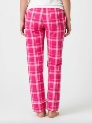 Boxercraft Women's Carnegie Pink Plaid Flannel Cuffed Pajama Pant