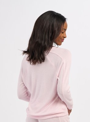Boxercraft Women's Boxercraft Cuddle V-Neck Lounge Top in Pink Serenity