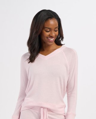 Boxercraft Women's Boxercraft Cuddle V-Neck Lounge Top in Pink Serenity