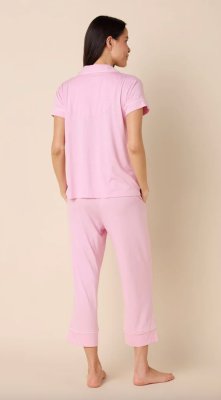 The Cat's Pajamas Women's Pink Moment Pima Knit Cotton Capri Pajama Set