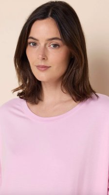 The Cat's Pajamas Women's Pink Moment Pima Knit Cotton Pullover Lounge Set