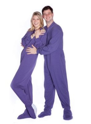 Big Feet Pajamas Adult Purple Jersey Knit One Piece Footy