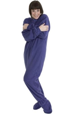 Big Feet Pajamas Adult Purple Fleece One Piece Footy