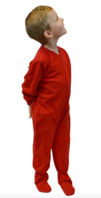 Big Feet Pajamas Kids Red Fleece One Piece Footy