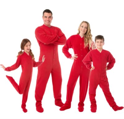Big Feet Pajamas Adult Red Fleece One Piece Footy