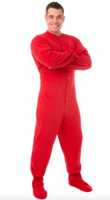 Big Feet Pajamas Adult Red Fleece One Piece Footy