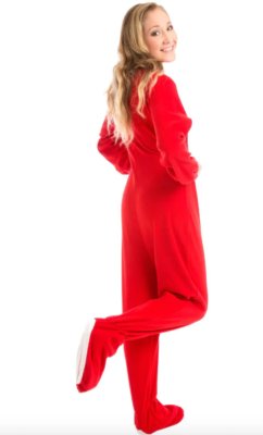Big Feet Pajamas Adult Red Fleece One Piece Footy