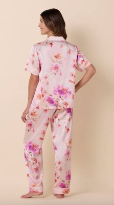 The Cat's Pajamas Morning in Savannah Short Sleeve Silk Pajama Set