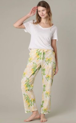 Mahogany Women's Sorrento White Cotton Pajama Pant in a Bag