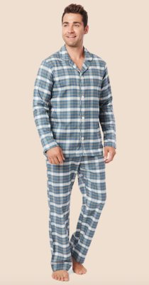 The Cat's Pajamas Men's Sun Valley Pima Flannel Classic Pajama Set