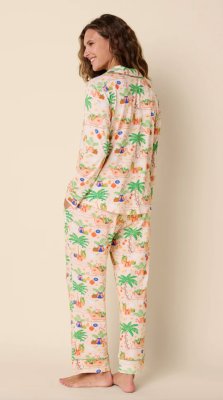 The Cat's Pajamas Women's California Christmas Pima Knit Cotton Classic Pajama Set