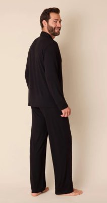The Cat's Pajamas Men's Classic Pima Knit Cotton Pajama Set in Midnight
