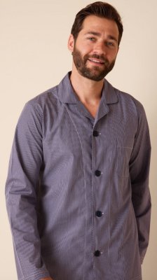 The Cat's Pajamas Men's Navy Charleston Luxe Pima Cotton Classic Pajama Set