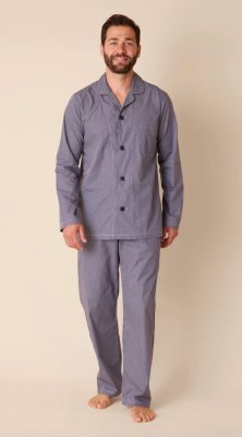 The Cat's Pajamas Men's Navy Charleston Luxe Pima Cotton Classic Pajama Set