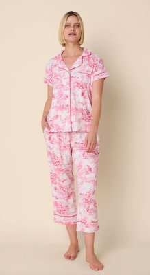 The Cat's Pajamas Women's Palm Grove Pima Knit Cotton Capri Set