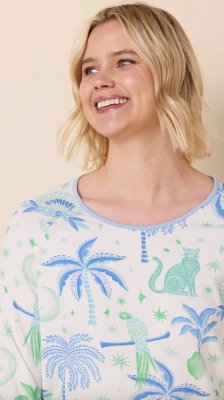 The Cat's Pajamas Women's Toucan Terrace Pima Knit Cotton Simple Set