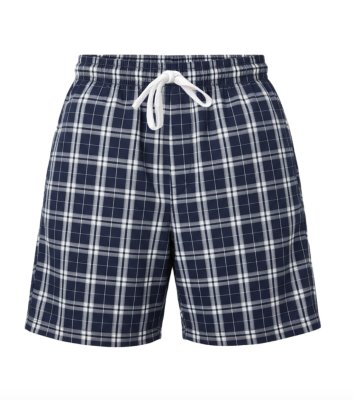 Boxercraft Boxercraft Adult Navy/Silver Unisex Flannel Plaid Oversized Lounge Short