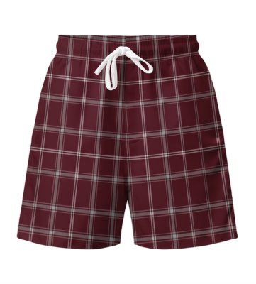 Boxercraft Adult Maroon/Oxford Varsity Unisex Flannel Plaid Oversized Lounge Short