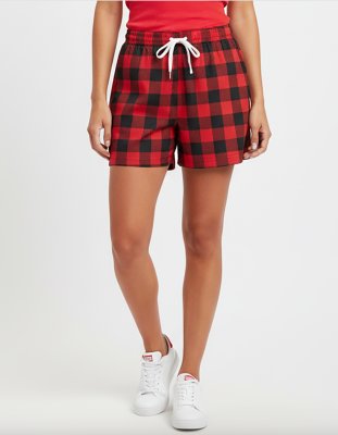 Boxercraft Adult Red/Black Buffalo Plaid Unisex Flannel Plaid Oversized Lounge Short