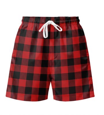 Boxercraft Adult Red/Black Buffalo Plaid Unisex Flannel Plaid Oversized Lounge Short