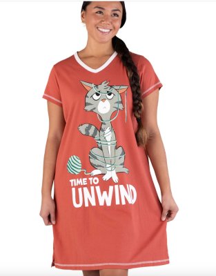 Lazy One Time To Unwind V-Neck Cotton Nightshirt in Moab Sunset Pink