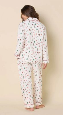 The Cat's Pajamas Women's A Very Vintage Christmas Flannel Classic Pajama Set